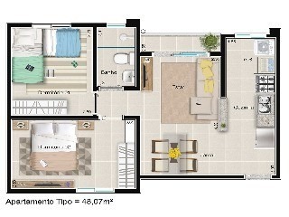 Apartamento, 2 quartos, 48 m² - Foto 24