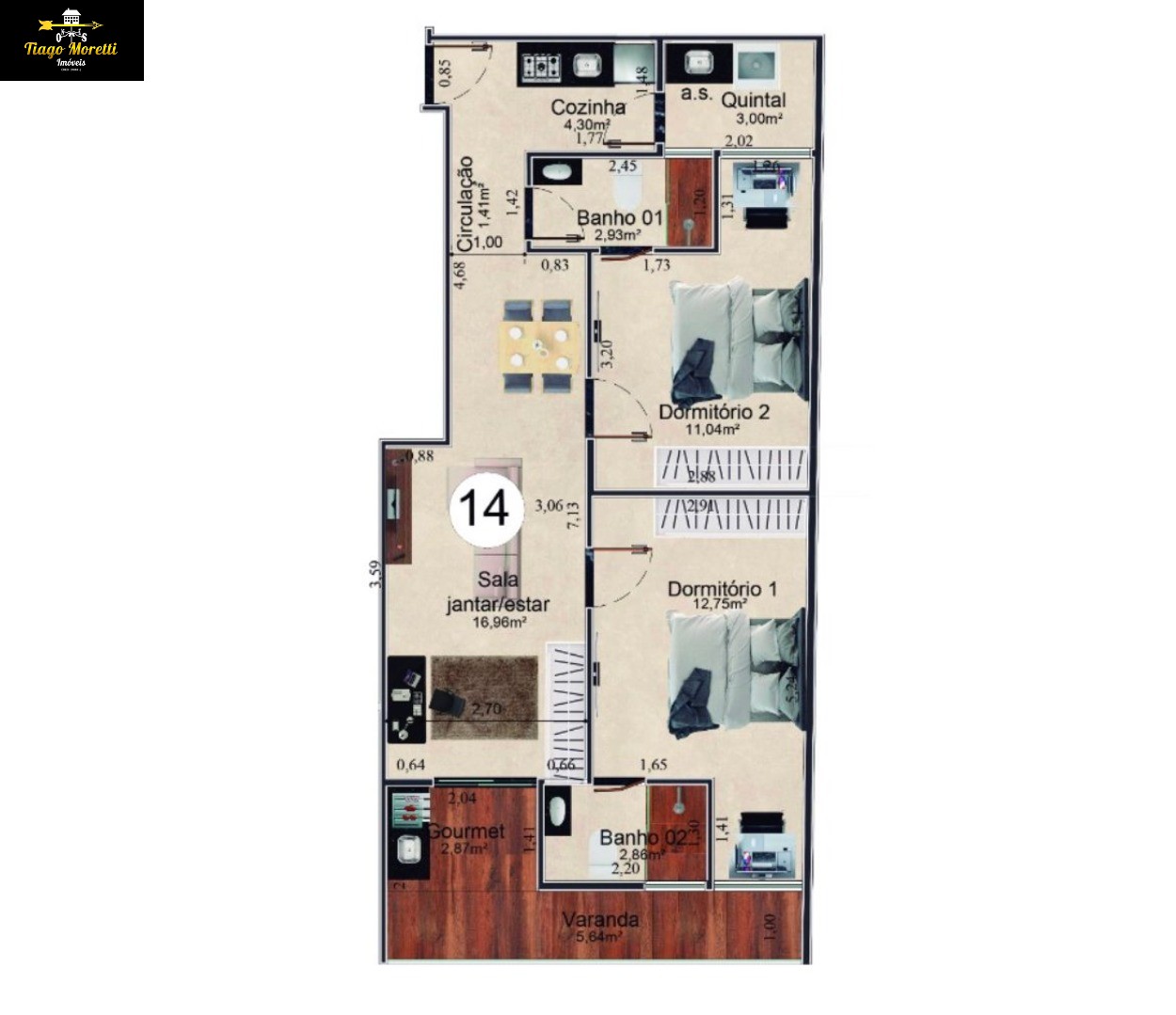 Apartamento, 2 quartos, 80 m² - Foto 2