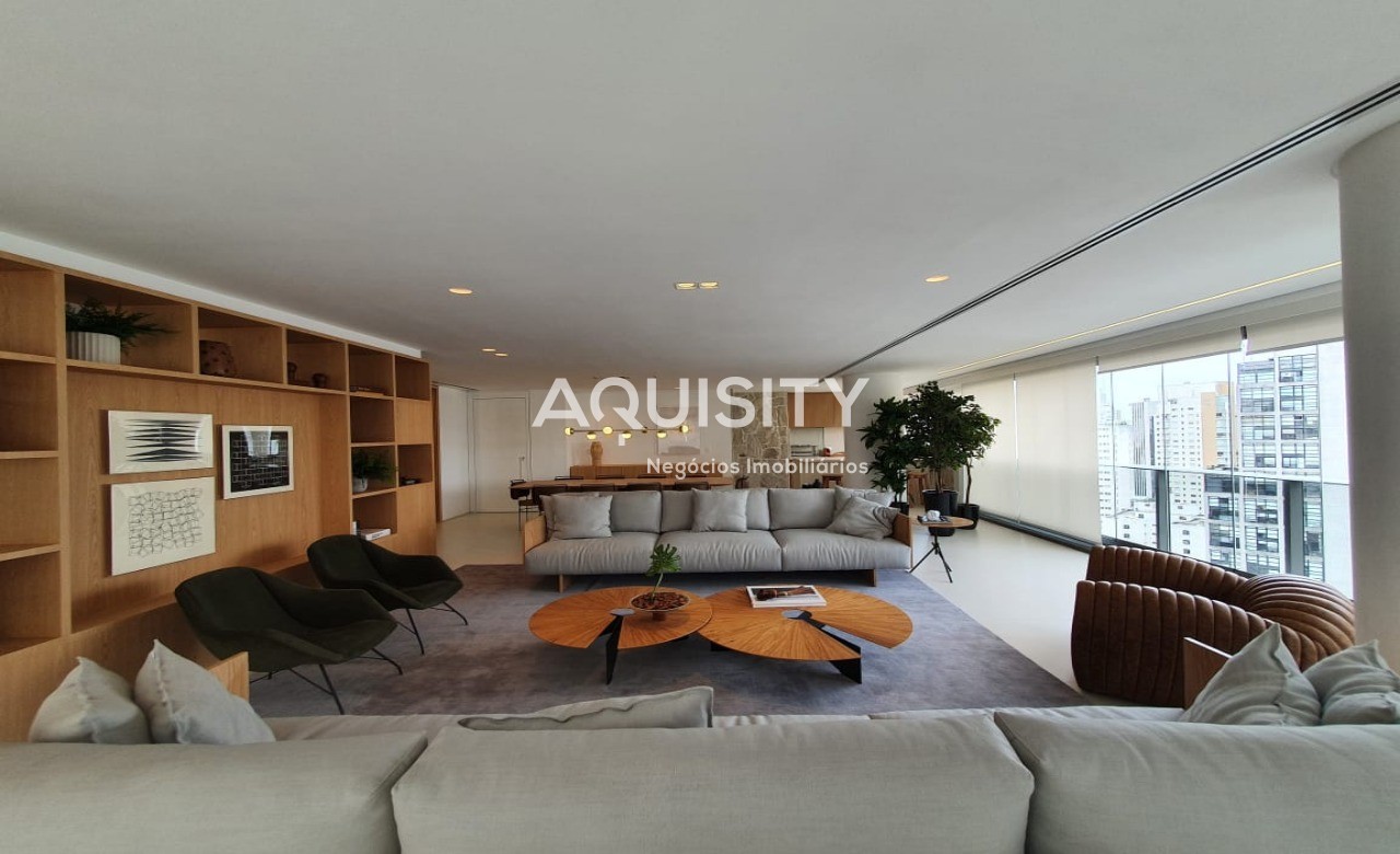 Apartamento Alto Padrão 255m² Vila Nova Conceição 3 Suítes 5 banheiros Sala 3 ambientes 4 vagas com Depósito Cozinha Americana Decorado Lazer Completo