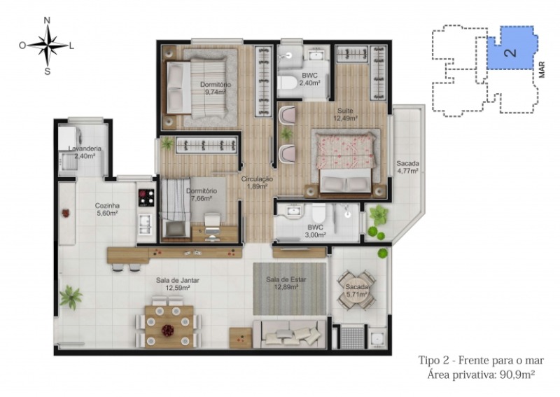 Apartamento, 3 quartos, 97 m² - Foto 9