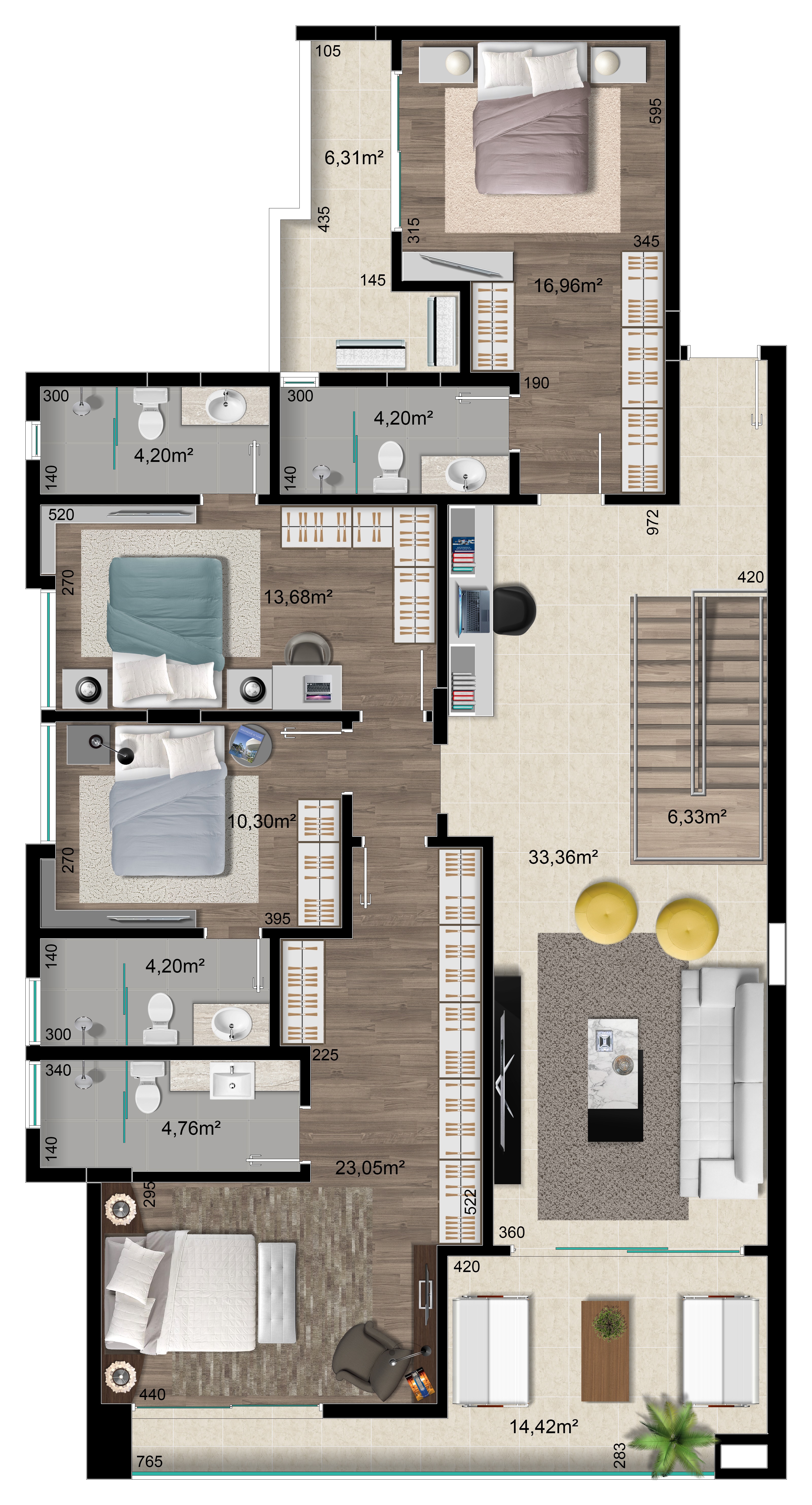 Cobertura, 4 quartos, 332 m² - Foto 9