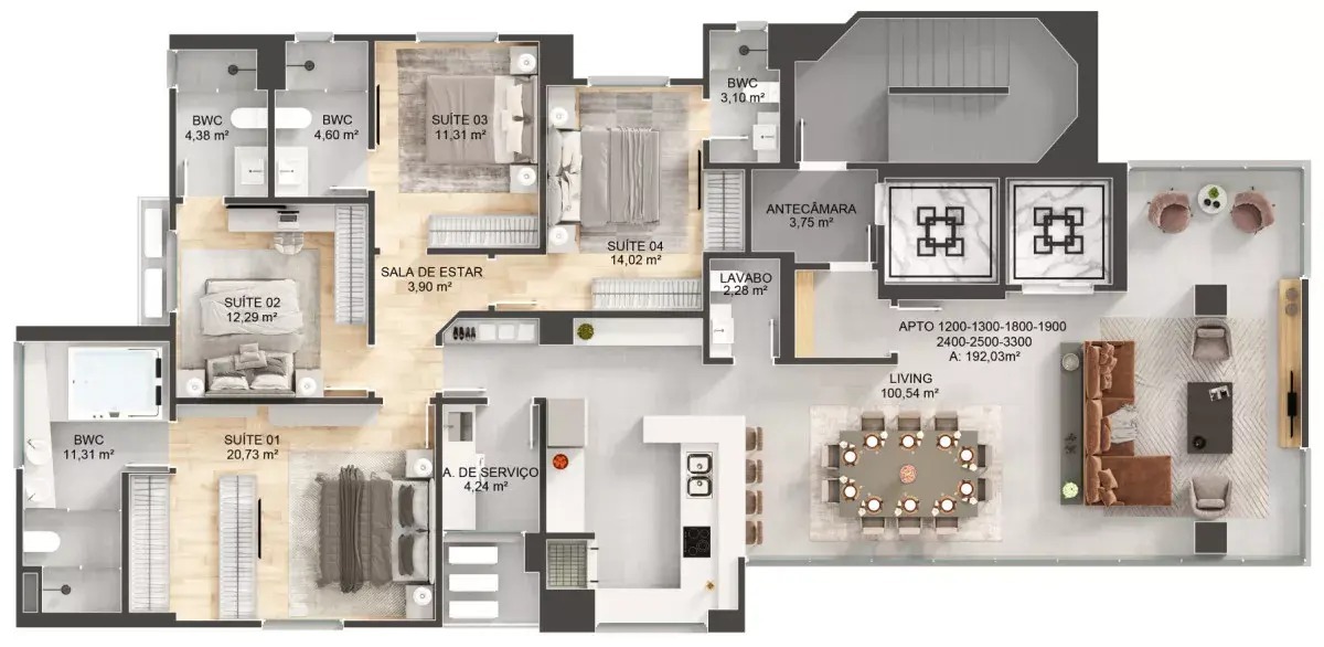Apartamento, 4 quartos, 192 m² - Foto 15