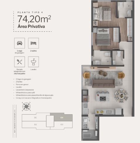 Apartamento, 2 quartos, 74 m² - Foto 16