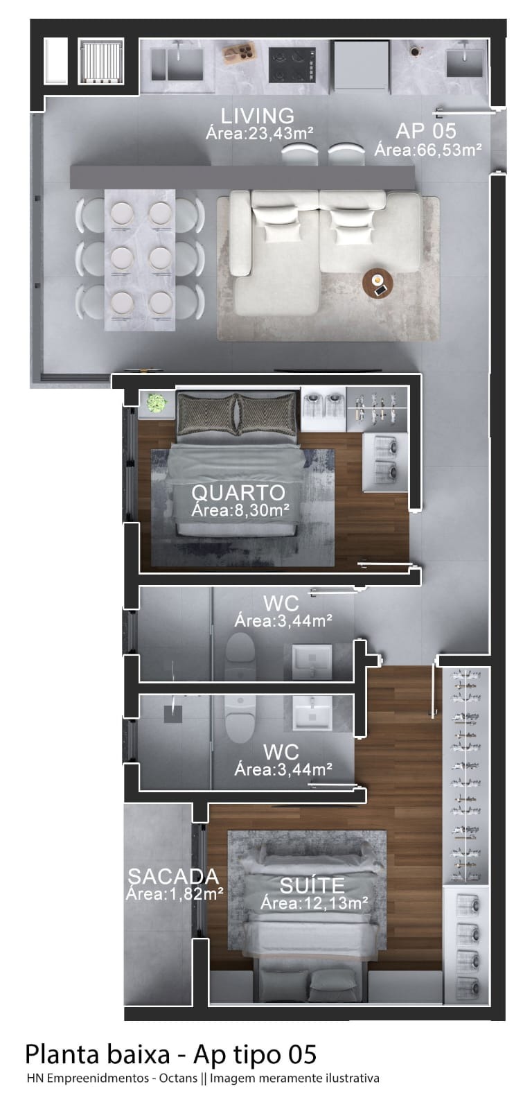 Apartamento, 2 quartos, 66 m² - Foto 7