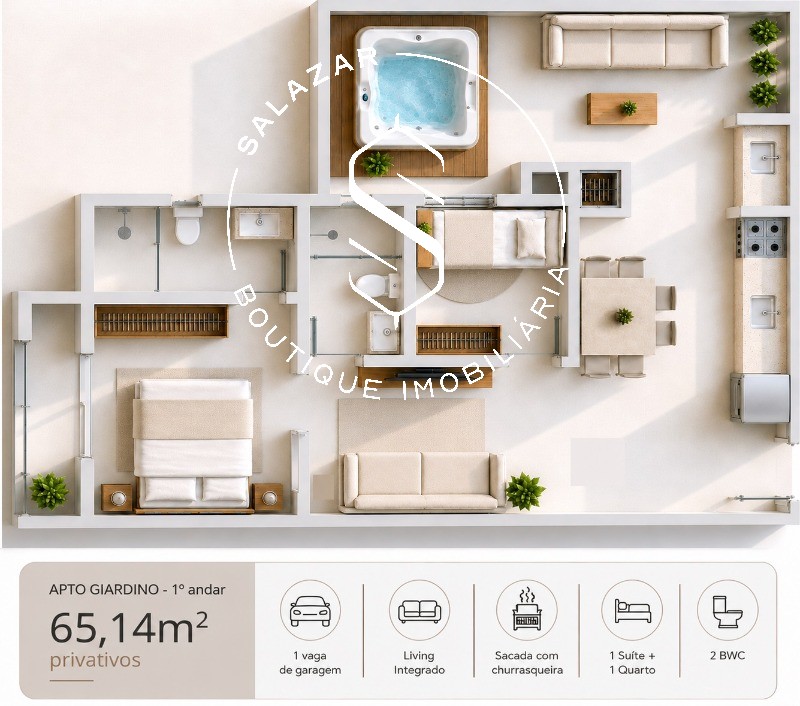 Apartamento, 2 quartos, 65 m² - Foto 2