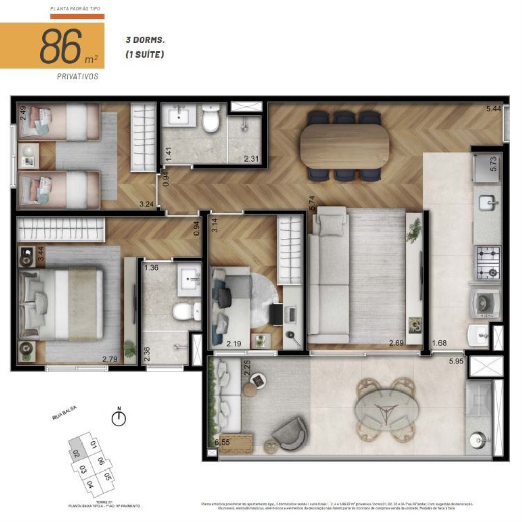 Apartamento, 3 quartos, 86 m² - Foto 26