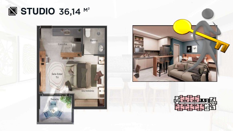 Apartamento, 1 quarto, 50 m² - Foto 19