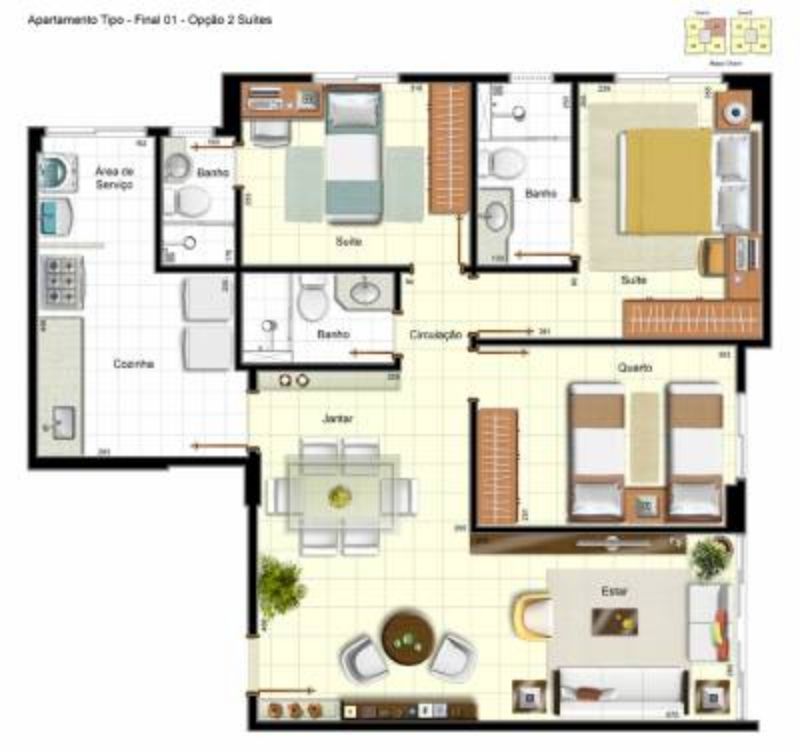 Residencial Sedgwick Águas Claras - 3 quartos reformado, 2 vagas de garagem 3 quartos; 2 suítes; Banheiro social; 80 m² de área privativa; 2 andar N