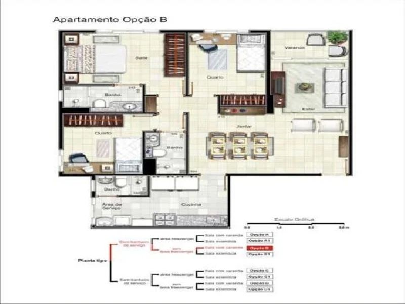 Ilha de Sardenha Águas Claras - 3 quartos, sendo: 1 suíte, totalmente reformado. 1 vaga de garagem e lazer completo Lindo Apartamento recém reformad