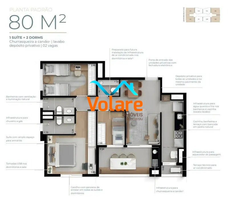 Apartamento, 3 quartos, 79 m² - Foto 2