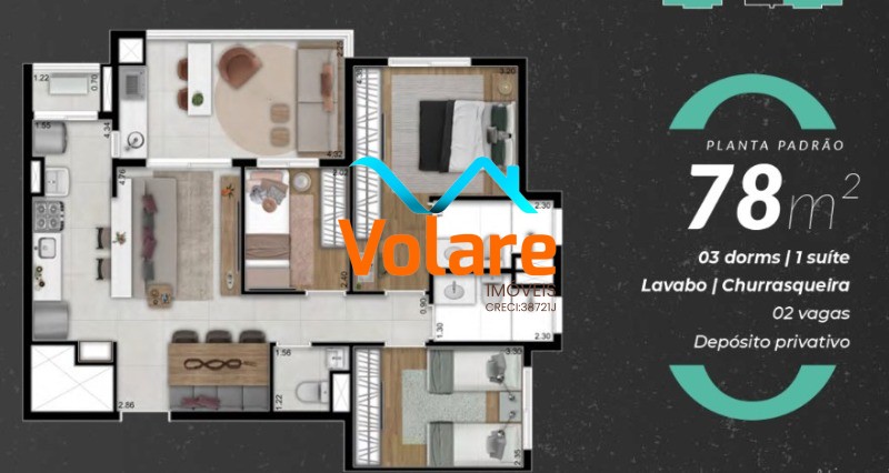 Apartamento, 3 quartos, 78 m² - Foto 1