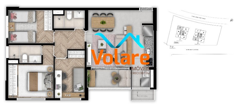 Apartamento, 3 quartos, 73 m² - Foto 1