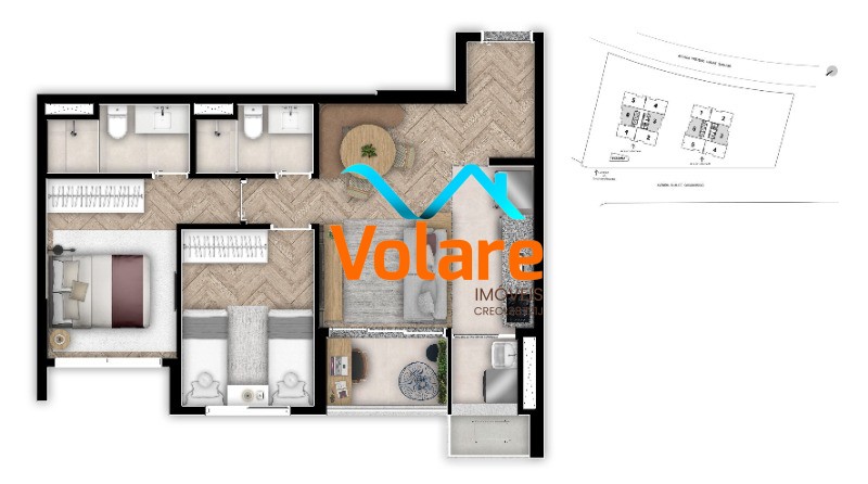 Apartamento, 2 quartos, 61 m² - Foto 1