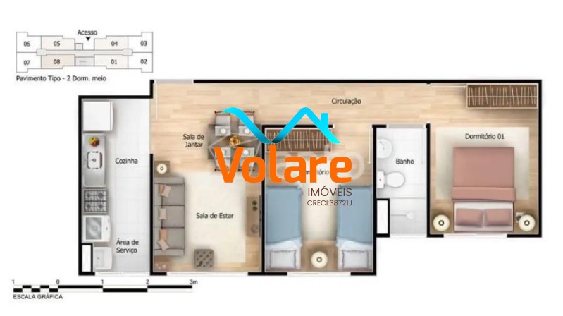 Apartamento, 2 quartos, 42 m² - Foto 1