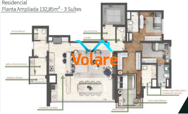 Apartamento, 3 quartos, 132 m² - Foto 5