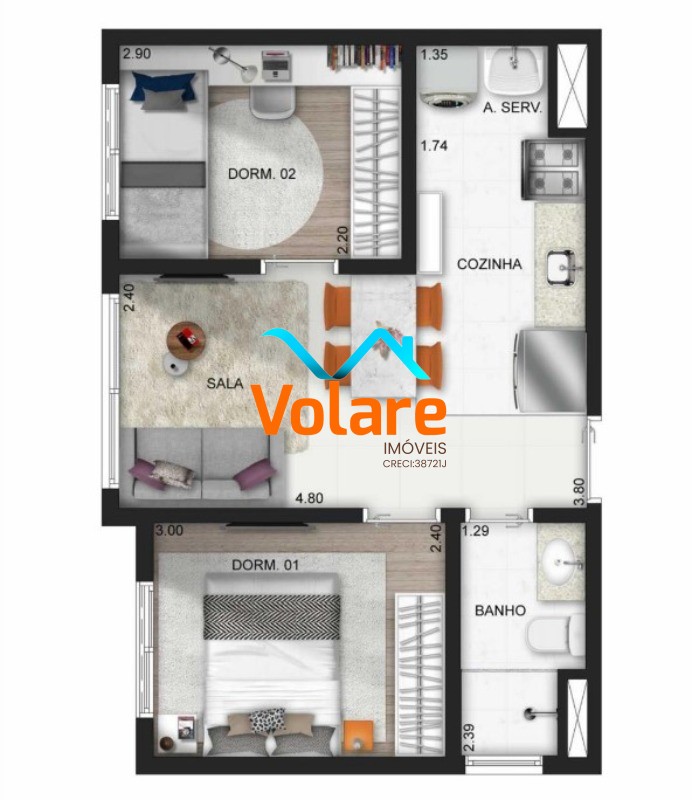 Apartamento, 2 quartos, 40 m² - Foto 5