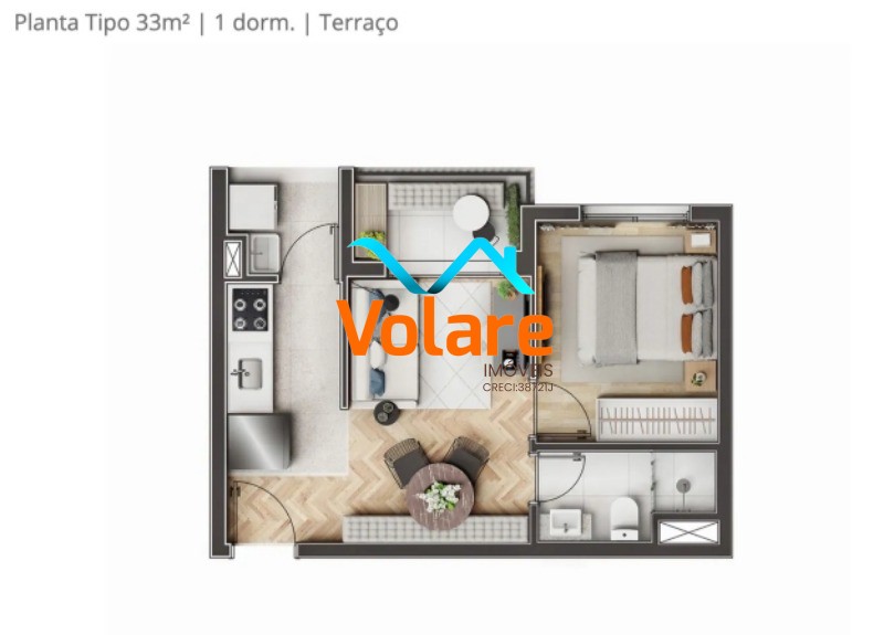 Apartamento, 1 quarto, 33 m² - Foto 13