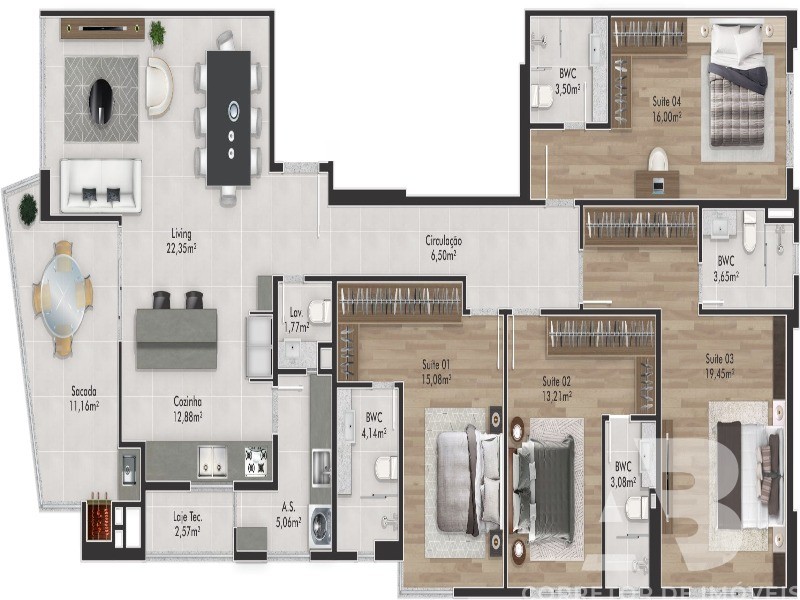 Apartamento, 4 quartos, 163 m² - Foto 11