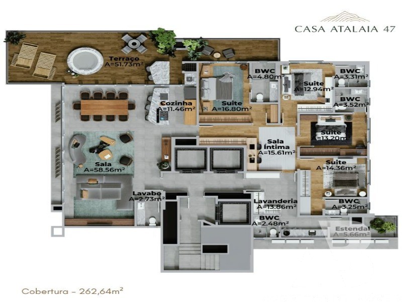 Cobertura, 4 quartos, 262 m² - Foto 10