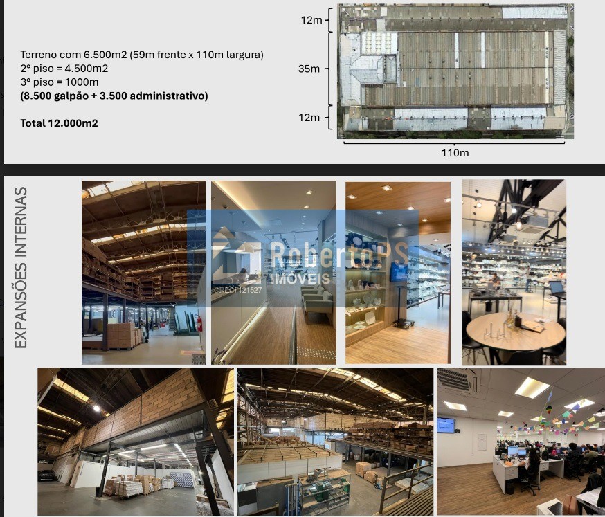 Locação e/ou venda de armazém comercial com 12.000,00 m2