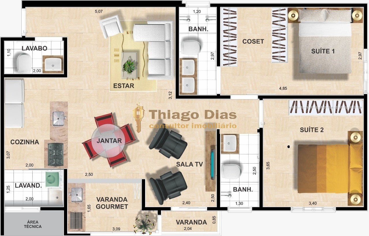 Apartamento, 3 quartos, 94 m² - Foto 3