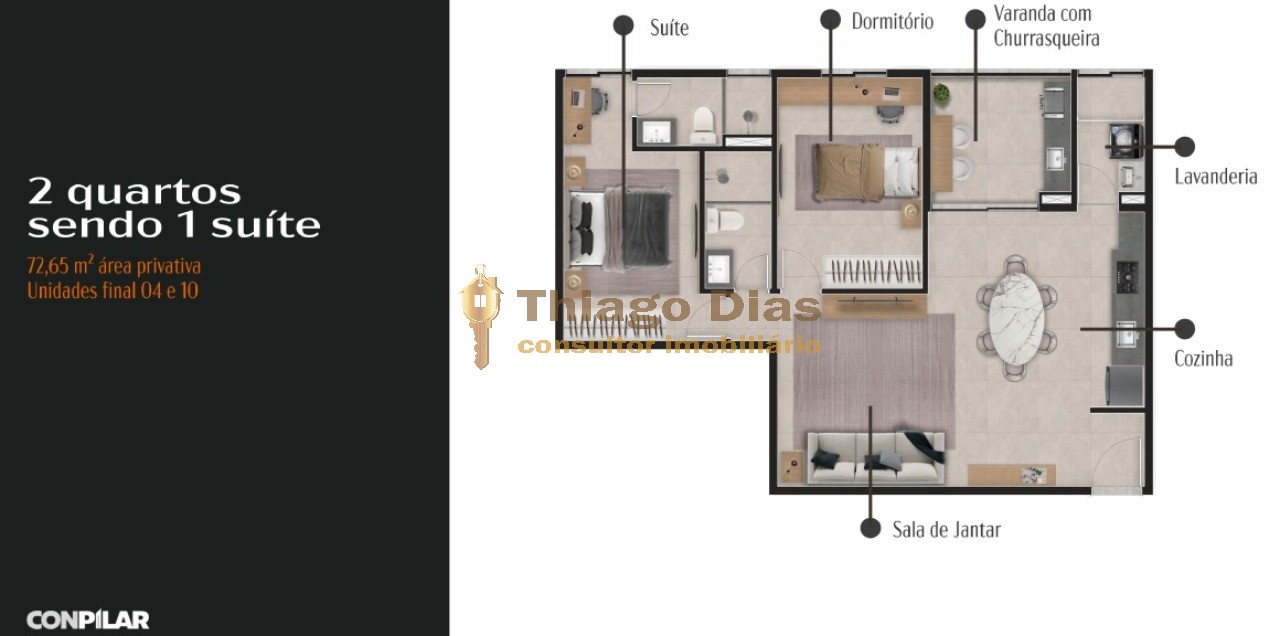 Apartamento, 2 quartos, 72 m² - Foto 2