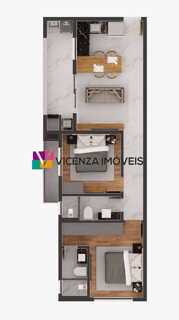 Apartamento, 2 quartos, 58 m² - Foto 3