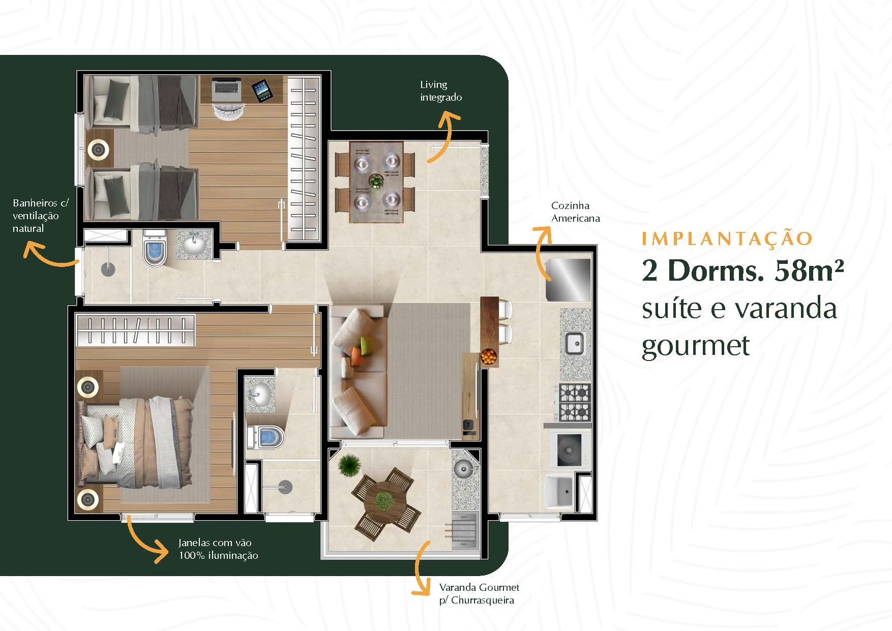 Apartamento, 2 quartos, 58 m² - Foto 8