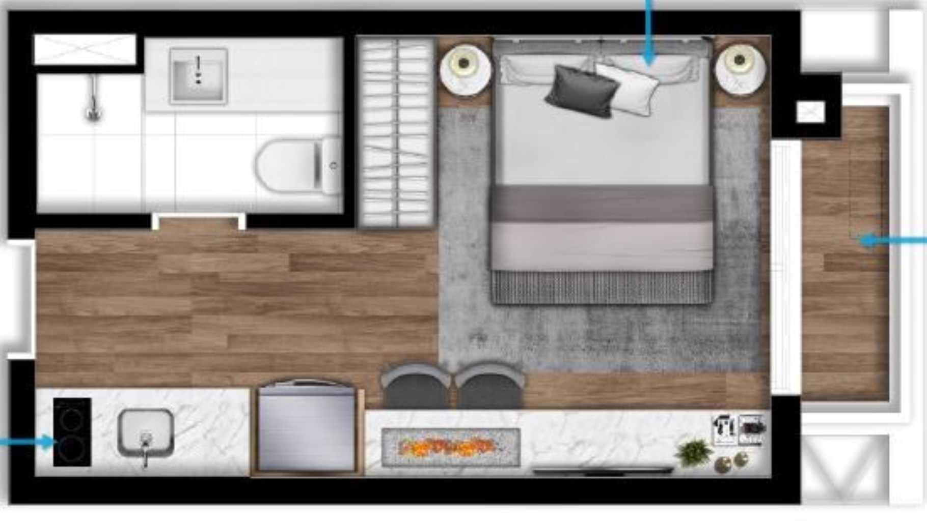 Apartamento Studio a venda,, Localizaçao Perfeita, e com infra-estrutura completa para seu conforto no Paraiso,.