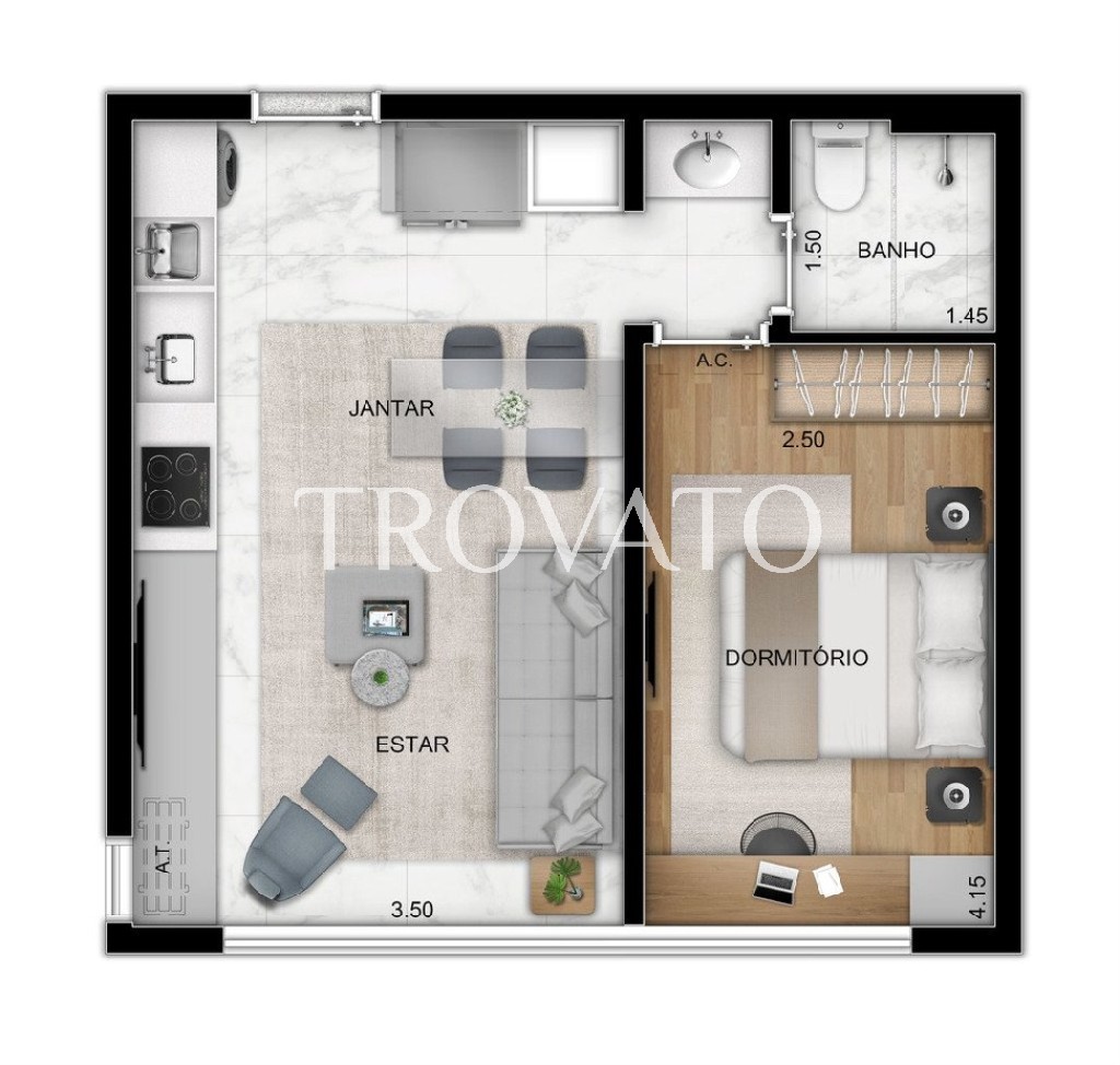 Apartamento Studio a venda na Vila Mariana, 25m2 , Pronto para morar, ao lado do metro Paraiso