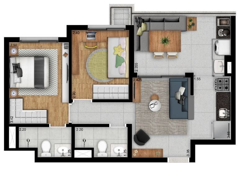 Apartamento à venda ,, 3 Quartos, 1 Suite, 1 Vaga, 68M², Lazer Suspenso - ao lado Metro Santa Cruz - Vila Mariana, São Paulo - SP