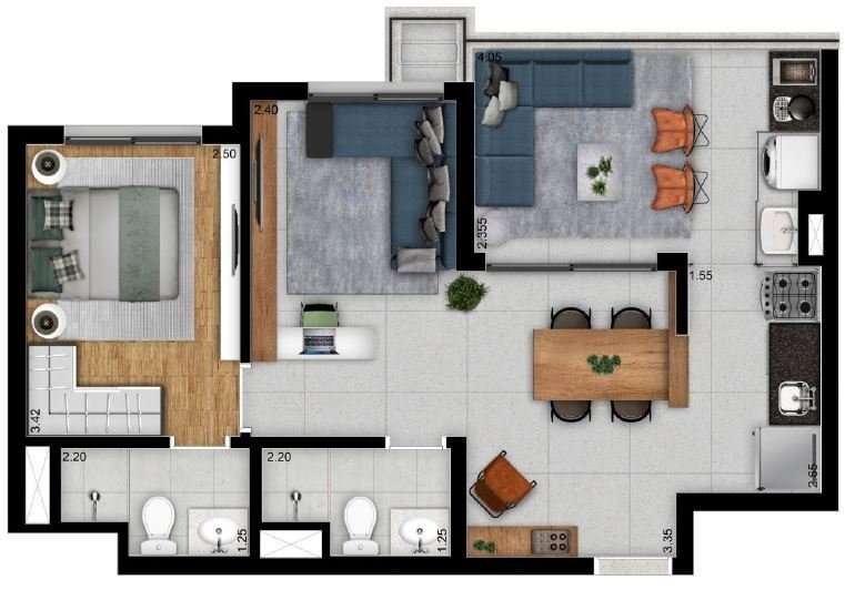 Apartamento à venda ,, 3 Quartos, 1 Suite, 1 Vaga, 68M², Lazer Suspenso - ao lado Metro Santa Cruz - Vila Mariana, São Paulo - SP