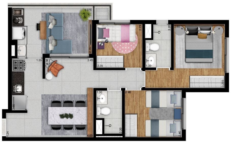 Apartamento à venda ,, 3 Quartos, 1 Suite, 1 Vaga, 68M², Lazer Suspenso - ao lado Metro Santa Cruz - Vila Mariana, São Paulo - SP