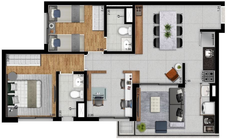 Apartamento à venda ,, 3 Quartos, 1 Suite, 1 Vaga, 68M², Lazer Suspenso - ao lado Metro Santa Cruz - Vila Mariana, São Paulo - SP