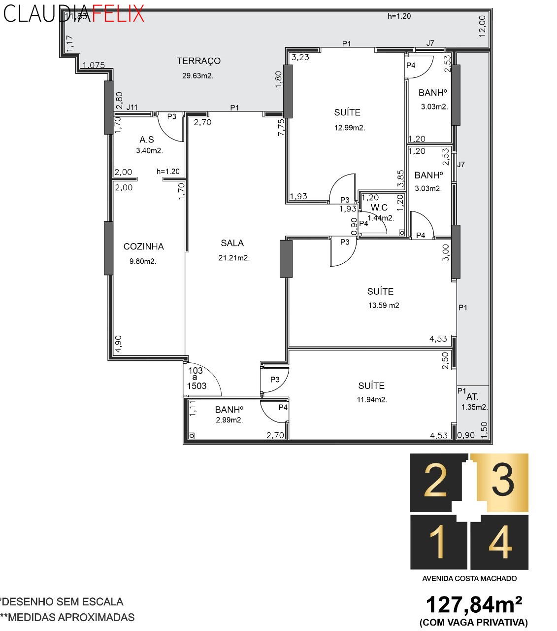 Apartamento, 3 quartos, 127 m² - Foto 3
