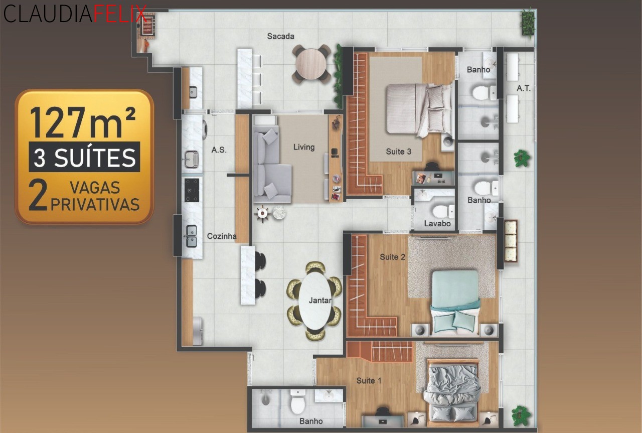 Apartamento, 3 quartos, 127 m² - Foto 4