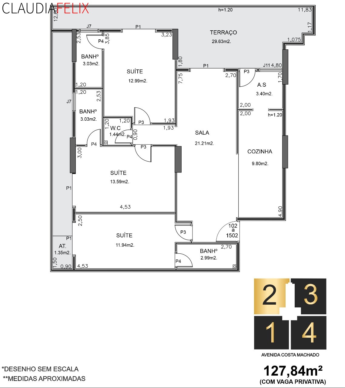 Apartamento, 3 quartos, 127 m² - Foto 2