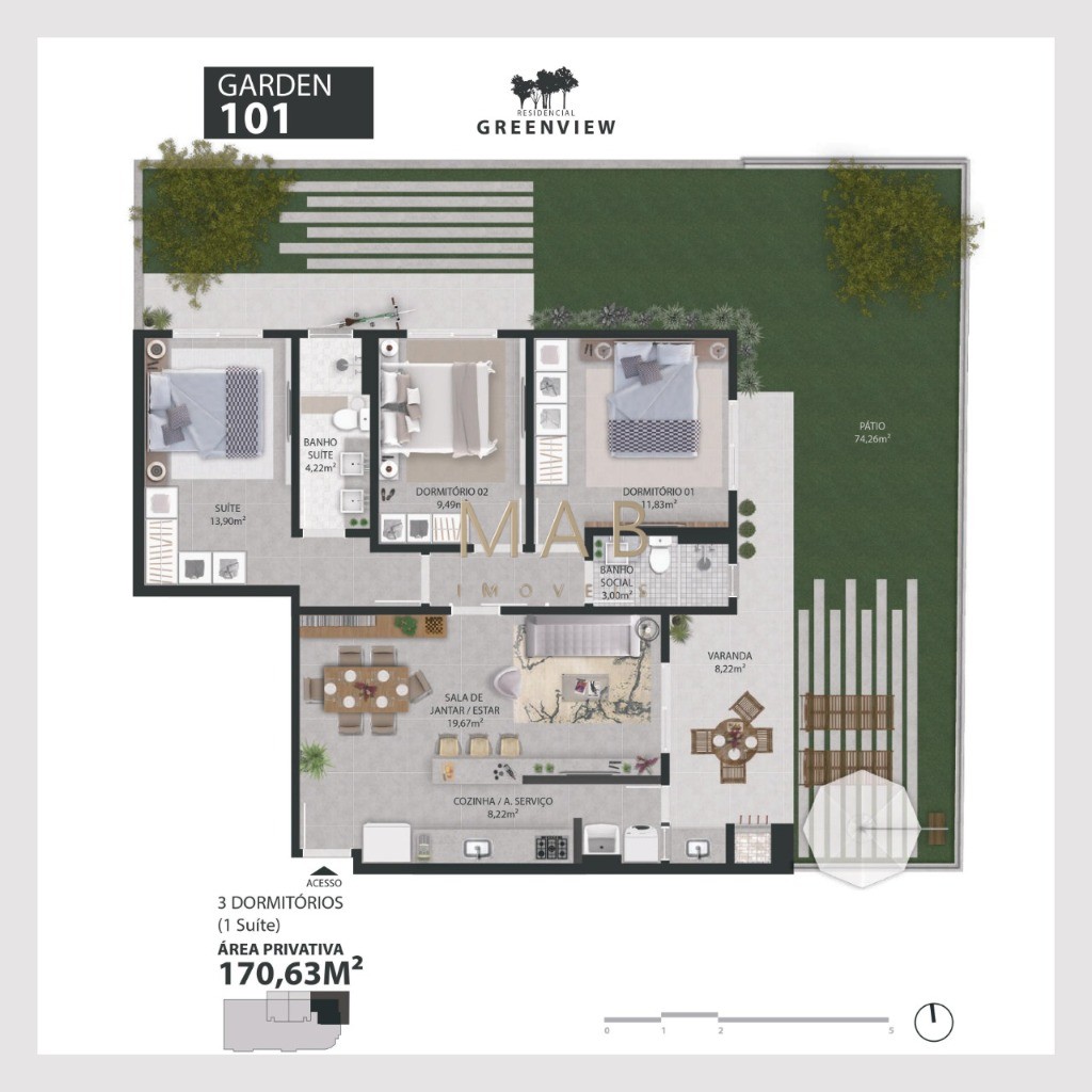 Vende-se Apartamento Garden, com 3 dormitórios sendo 1 suite, em Localização Nobre no Bairro Ingleses, Florianópolis/SC!