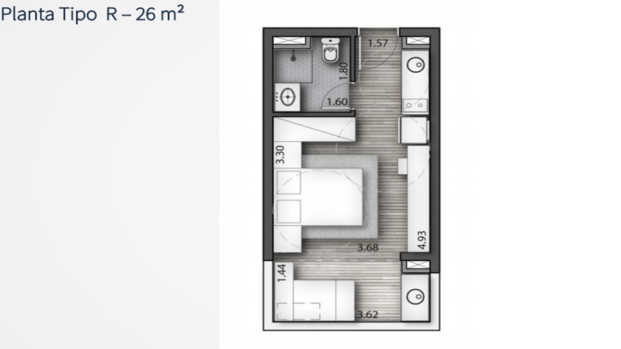 Apartamento, 1 quarto, 26 m² - Foto 1