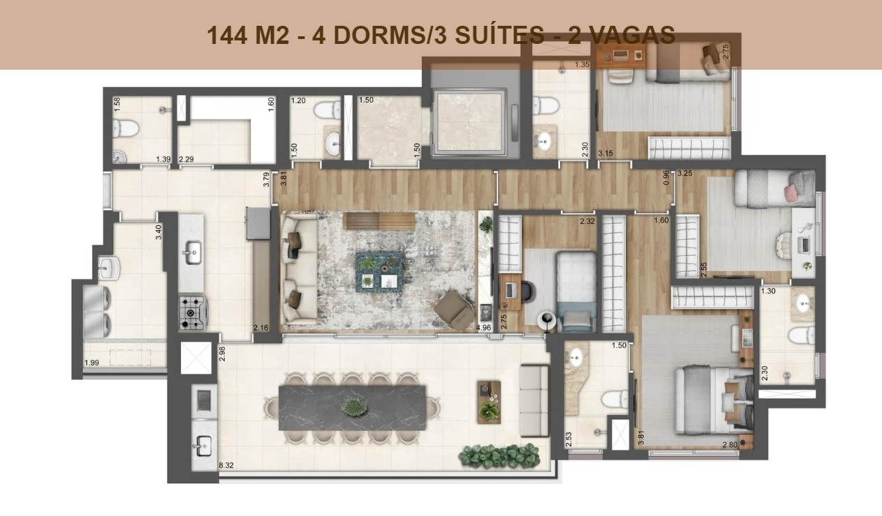 Apartamento, 4 quartos, 123 m² - Foto 1