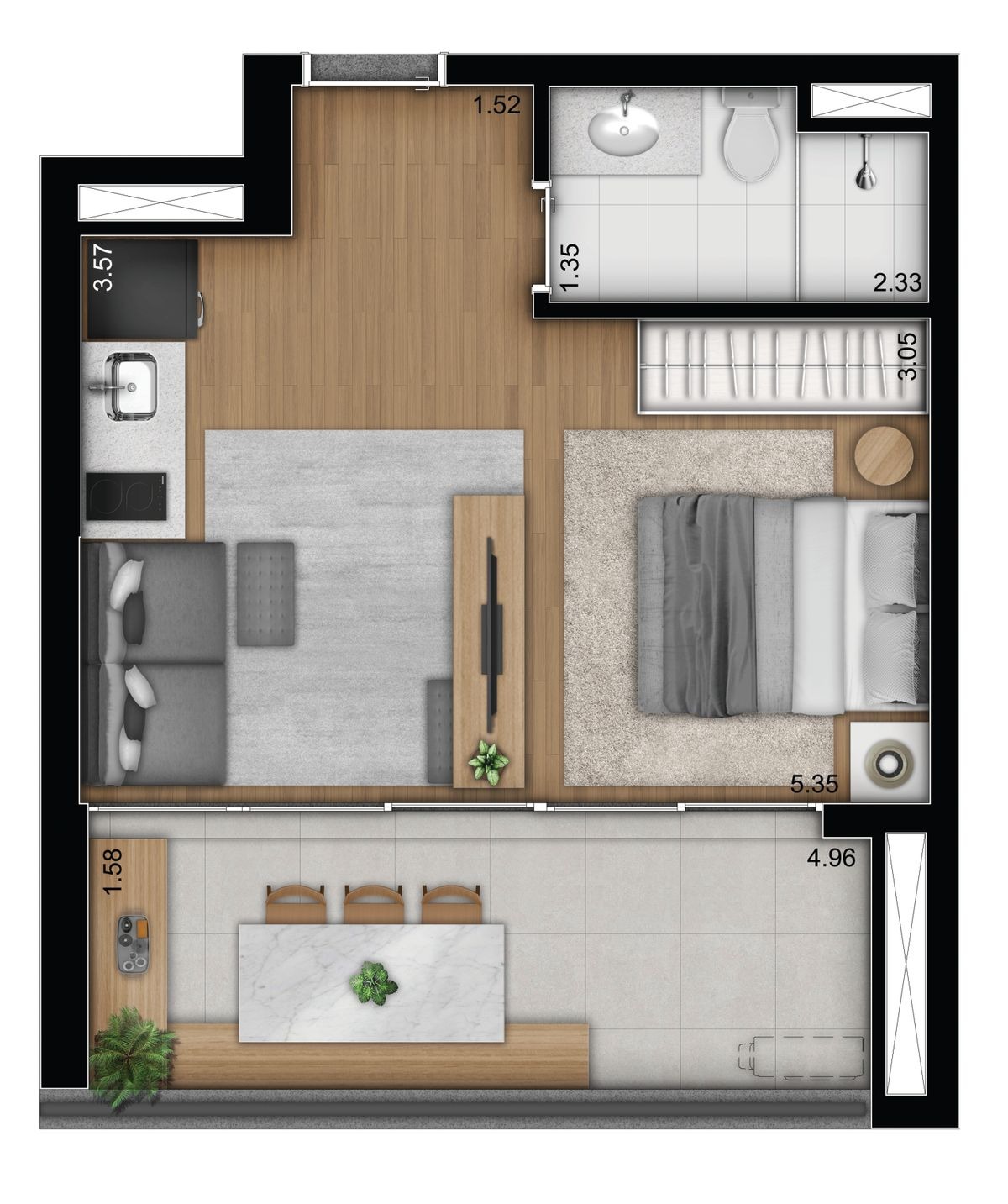 Apartamento, 1 quarto, 35 m² - Foto 1