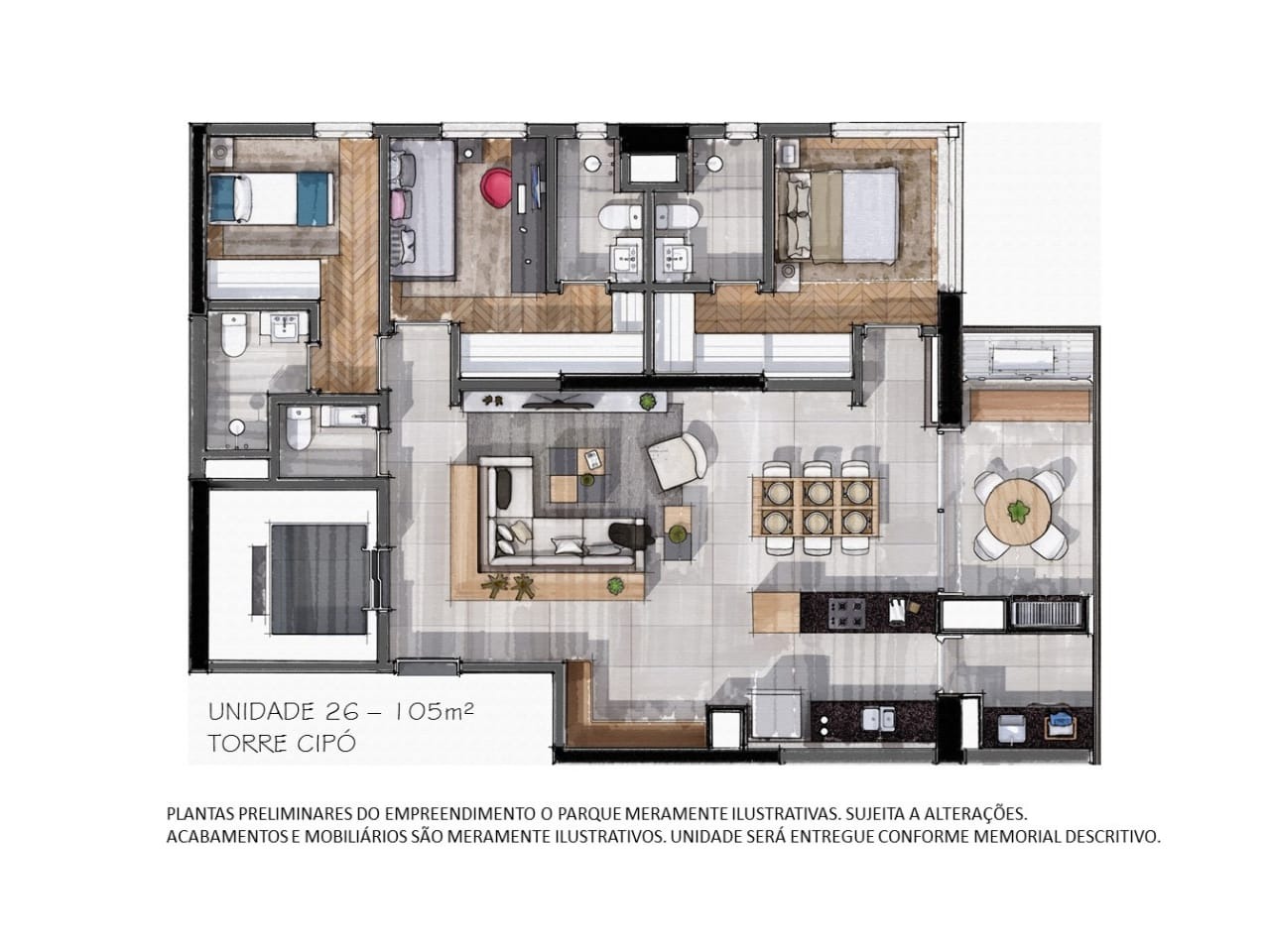 Apartamento, 3 quartos, 105 m² - Foto 1