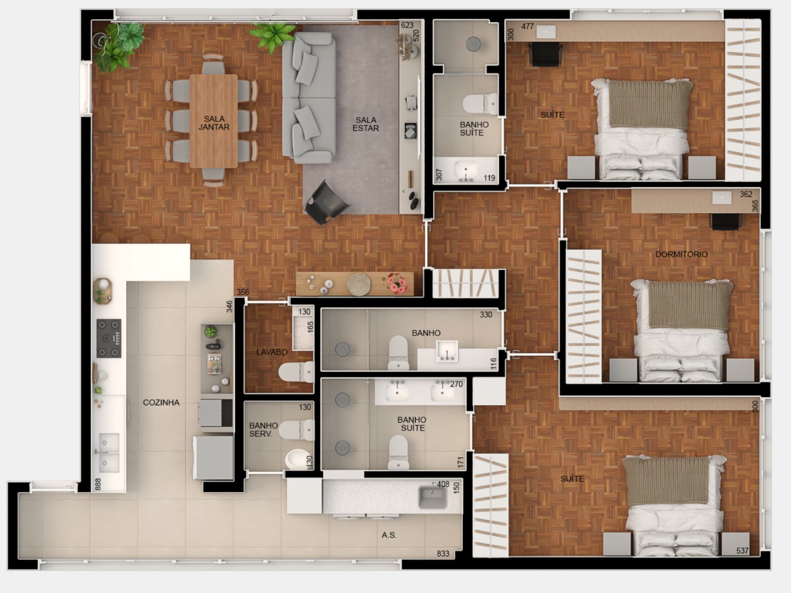Apartamento, 3 quartos, 140 m² - Foto 7