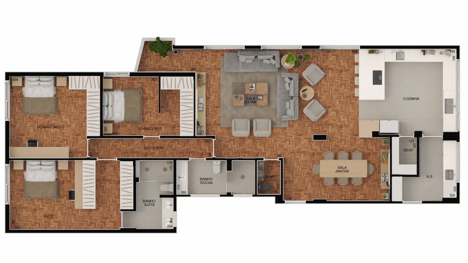 Apartamento, 3 quartos, 230 m² - Foto 1