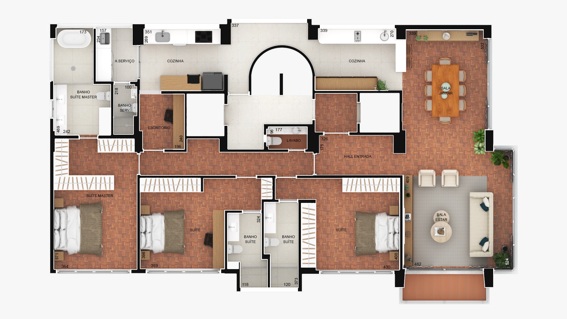 Apartamento, 3 quartos, 210 m² - Foto 3