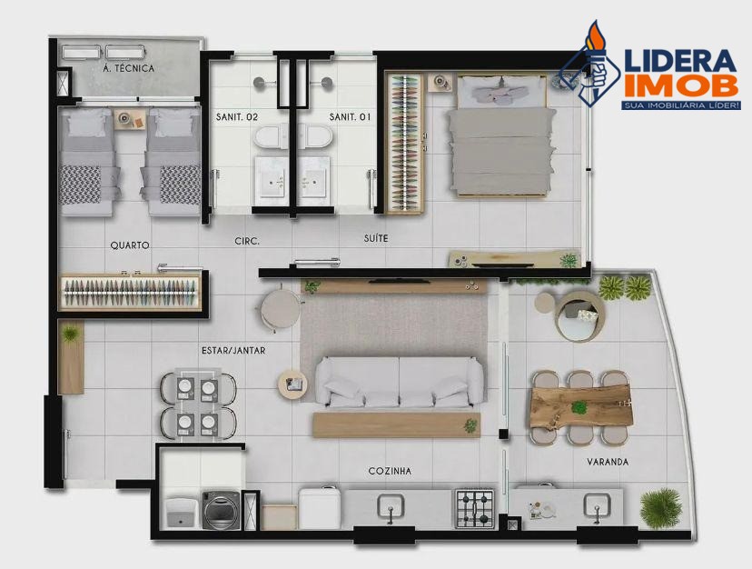 Apartamento, 2 quartos, 74 m² - Foto 2