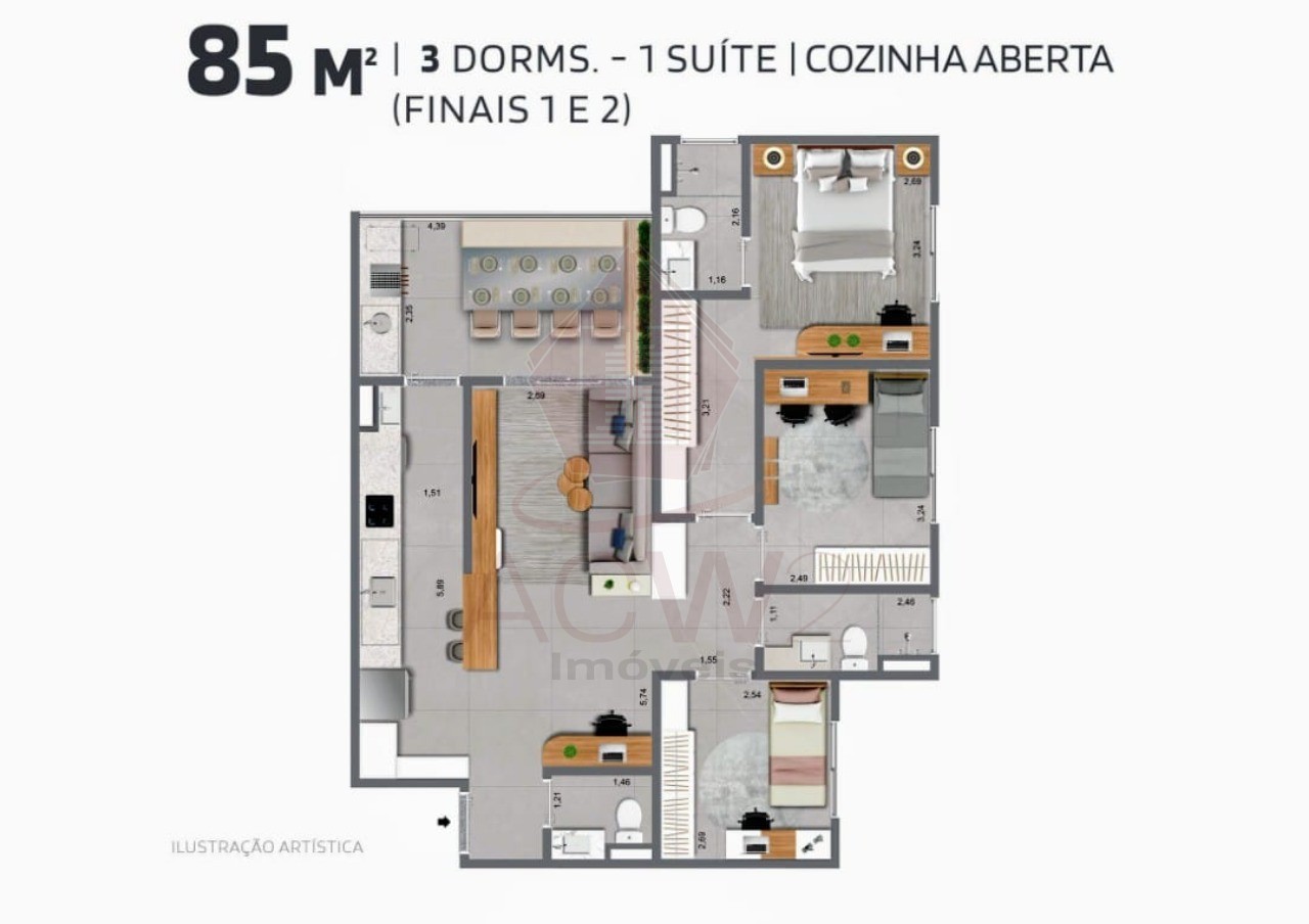 Apartamento, 3 quartos, 85 m² - Foto 62