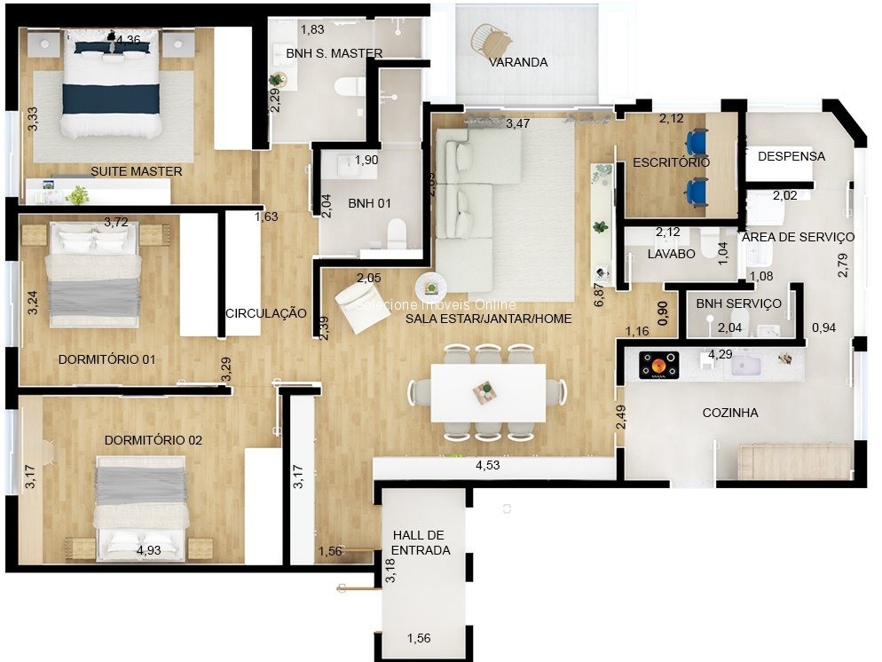 Apartamento, 3 quartos, 142 m² - Foto 2