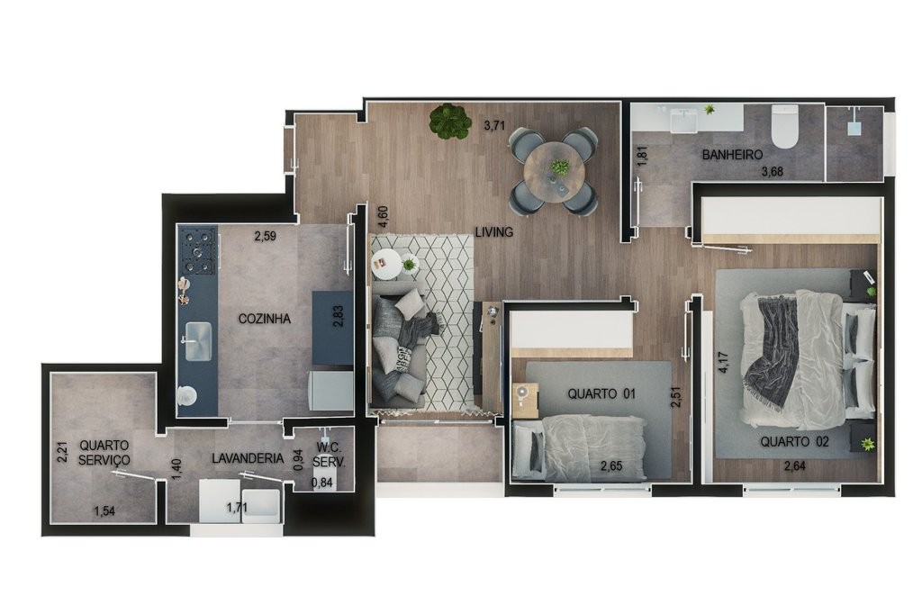 Apartamento, 2 quartos, 65 m² - Foto 8