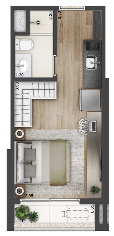 Apartamento, 1 quarto, 23 m² - Foto 7